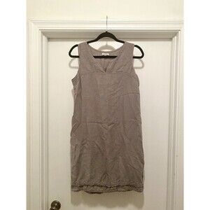 Lina Tomei Sleeveless Linen Dress Women's Small Gray Made In Italy Minimalist